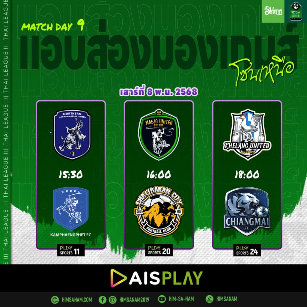 พรีวิว ไทยลีก 3 MD 9 sun